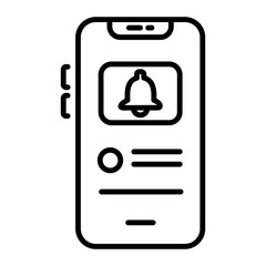 Poster - A line icon of mobile app notifications