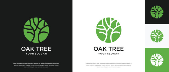 Wall Mural - Nature tree logo design. Nature tree logo template. Growth logo symbol icon