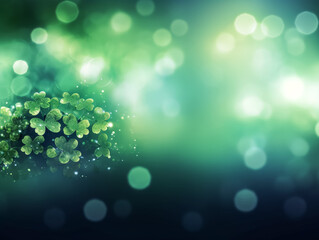 Wall Mural - green background with a bunch of clovers. the clovers are green and are scattered throughout the bac
