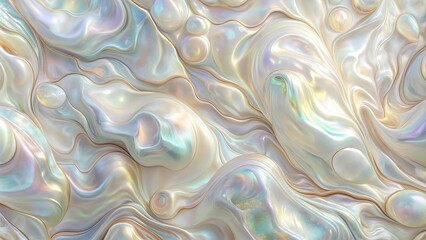 Sticker - Abstract Pearl Shell Texture Iridescent, Flowing, Organic Background