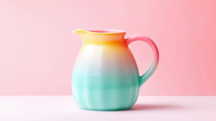 Aufkleber - Gradient colored pitcher on pink background.