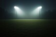 © Babycrab - Foggy stadium lights illuminate a field at night.