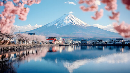 Wall Mural - view of Fuji mountain in Japan