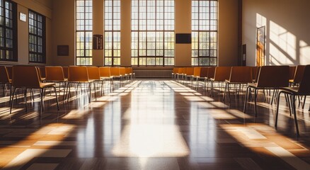 Poster - Empty room with chairs and sunlight.