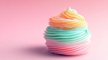 Aufkleber - Swirled pastel frosting on pink.