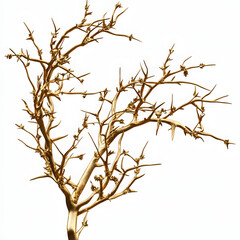 Wall Mural - 3d rendered illustration of golden branches/flora isolated on transparent background