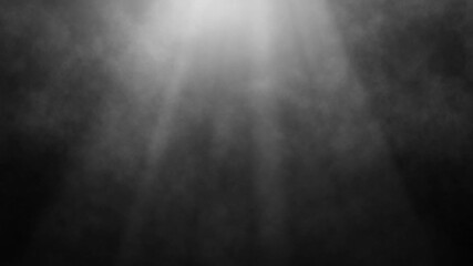 Wall Mural - loopable smoke and radiant light rays against a black background