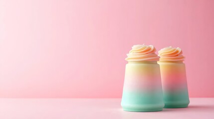 Aufkleber - Two decorative candles with pastel gradient and swirled tops.