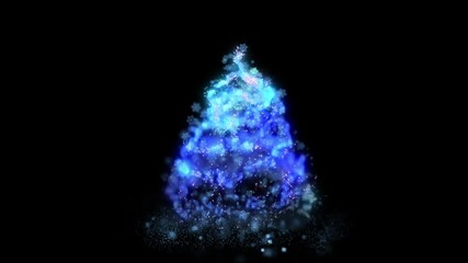 Wall Mural - Bright Particles Christmas Tree Opener Motion Graphics Element