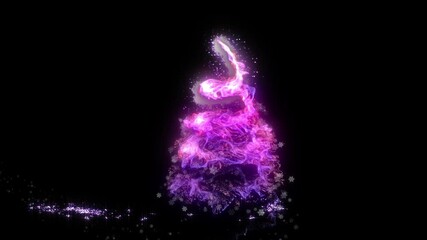 Wall Mural - Bright Particles Christmas Tree Opener Motion Graphics Element