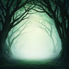 Sticker - Moonlit forest, ethereal glow casting shadows on winding trails shrouded in mystery.