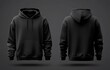 © ma - Black hoodie sweatshirt front and back mockup template vector illustration on a dark background