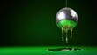 © Sonya - A disco ball dangles from the ceiling, its emerald liquid trailing downwards