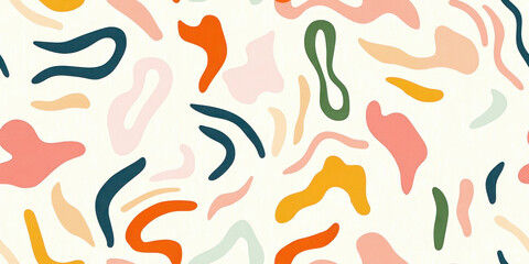 Wall Mural - abstract seamless colorful pattern with fluid shapes and organic wave designs