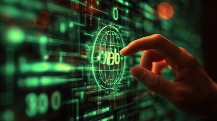 Wall Mural - Web 3.0 technology concept: blockchain, big data, cloud services, and meta futuristic digital network visualization