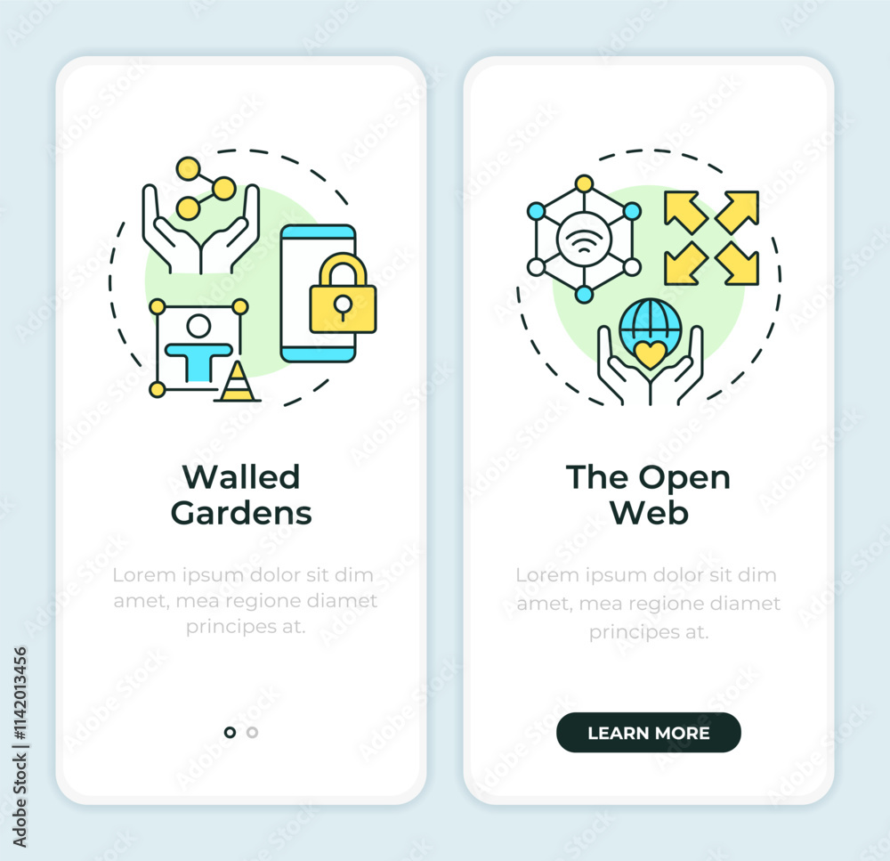 Digital experiences onboarding mobile app screen. Auditory check ...