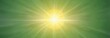 © AiGallery - Gradient green background with a bright yellow sun at the center, nature, serene