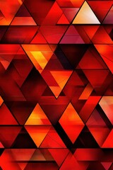 Wall Mural - A vibrant abstract pattern of red and orange triangles creating a dynamic visual effect.