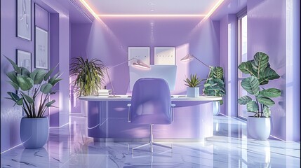 Aufkleber - Bright lilac office, modern.