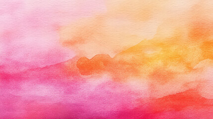 Wall Mural - A watercolor painting of a pink and orange background with a yellow line