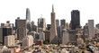 Skyline of downtown San Francisco California with no background transparent PNG