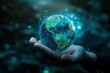 © João Queirós - Glowing Digital Earth Sphere Cradled in a Hand