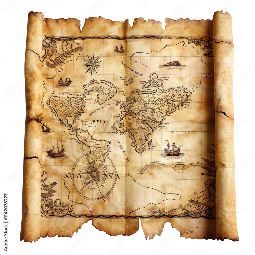 Treasure Map isolated on transparent background remove Png, Clipping ...