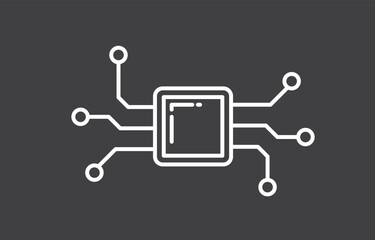 Microchip Vector Illustration. Microchip Outline Icon