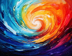 Wall Mural - spectacular realistic abstract backdrop of a whirlpool watercolor digital art design