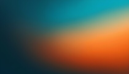 Fototapete - Abstract blurred color gradient of teal and orange with grainy textured background. Grainy color gradient background dark abstract background banner card poster wallpaper design website header.