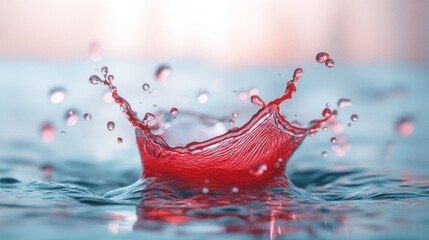 Wall Mural - Splash of Red Water