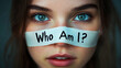 © AiDesign - Who Am  I on woman face concept identity crisis  mental health , depression bipolar disorder
