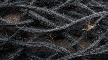 Dark Tangled Threads Close Up Texture