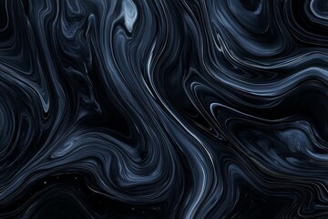 Aufkleber - Abstract dark blue and black liquid marble texture background.
