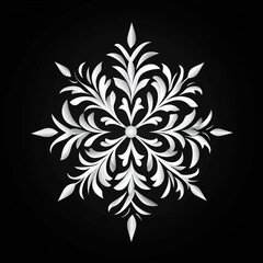 black and white pattern of a snowflake