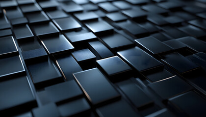 Abstract Dark Blue Rectangular Blocks Pattern