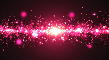 Wall Mural - a stunning pink background with bright bokeh lights, shimmering sparkles, and a shimmering glitter t