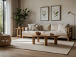 © Saktanong - Modern living room design cozy home interior decor bright natural light minimalist style