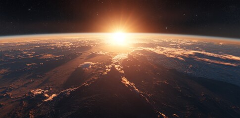 Wall Mural - the sun is casting its light on the earth, resulting in a stunning and tranquil scene.
