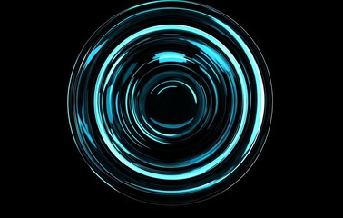 Wall Mural - a vivid blue light emerges from a dark backdrop, casting out radiant beams.