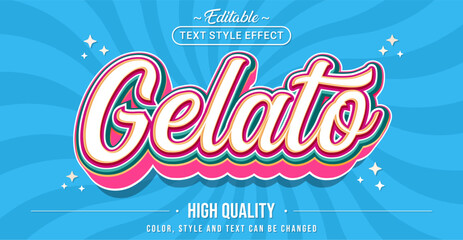 Fototapete - Editable text style effect - Gelato text style theme.