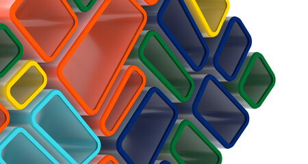 Leinwandbilder - Multicolor abstract background banner of triangles , all the colors of the rainbow