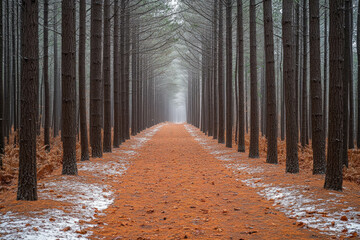 Wall Mural - Dark Winter Forest