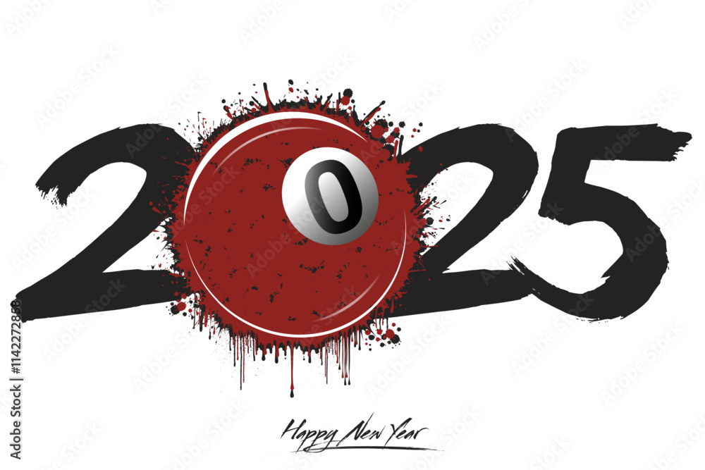 Image vectorielle Stock Numbers 2025 and a abstract billiard ball made ...
