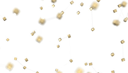Fototapete - Abstract 3d render, network concept, background