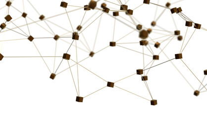 Leinwandbilder - Abstract digital connection dots and lines. Technology background. Network connection structure. Plexus effect. 3d