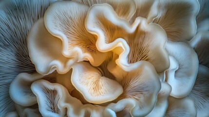 Poster - A Delicate Dance of Creamy White Oyster Mushrooms