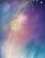 Wall Mural - fireworks in the sky - abstract light colorful background - Generative AI