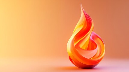 Wall Mural - Abstract fire flame swirling and glowing on orange background