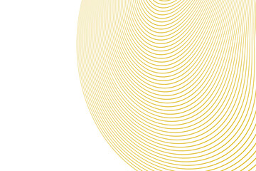 Wall Mural - simple thin half circle wavy line pattern a gold object with a white background